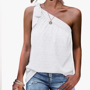 One-Shoulder Tie Top XL NWOT